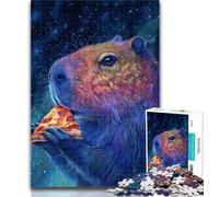 1000 Piece Jigsaw Capybara Eats Pizza Adult Jigsaws 1000 Piece,Wall Decoration Unique Birthday And Xmas Gifts Suitable for And 14 50x75cm