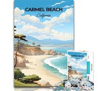 1000 Piece Jigsaw Carmel Beach California Jigsaw Puzzles for Adults,is Ideal As A Gift for The Whole Family Suitable for And 14 75x50cm