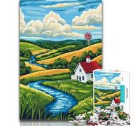 1000 Piece Jigsaw Cartoon Wheat Field Jigsaws Puzzles 1000 Pieces for Adults Gifts,with Matching Poster And Trivia Sheet for Age 14 (50x75cm)