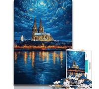 1000 Piece Jigsaw Castle Under The Night Sky 1000 Piece Jigsaw Puzzles for Adults & Teens,Toys Educational Games Stress Relieving Wall Decoration (50x75cm)