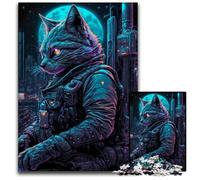 1000 Piece Jigsaw Cat Human Challenging Puzzles Brain-Challenging DIY Decorative Game, Family Interactive Toy 50x75CM/19.68x29.52inch