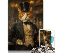 1000 Piece Jigsaw Cat in The Bar Jigsaw Puzzles for Teenagers 1000 Piece,Family Game Stress Reliever Difficult Challenge Secret Santa Gifts (38x26cm)