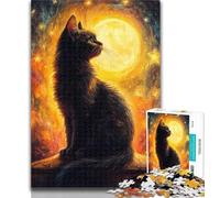 1000 Piece Jigsaw Cat Looking Up at The Sky 1000 Pieces Jigsaw Puzzles for Adults And Teens,Fun Activity for Home, Rainy Days Toys, Birthday Gifts 50x75cm