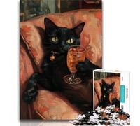 1000 Piece Jigsaw Cat Lying on The Sofa Adult Puzzles 1000 Pieces,Toys Educational Games Stress Relieving Enhance Love between Couples (50x75cm)