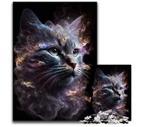 1000 Piece Jigsaw Cat Night Galaxy Wall Art14b paper Jigsaw Puzzles for Adults Brain Teaser Game Interactive Family Game Suitable for Ages 14 1000 PCS(38x26cm)