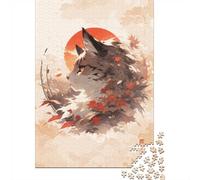 1000 Piece Jigsaw, Cat Red Sun Maple Leaves, New Year Gift, 38x26cm/1000pcs | For quiet Christmas days: Adult jigsaw puzzle with 1000 pieces offers a classic activity for Christmas.