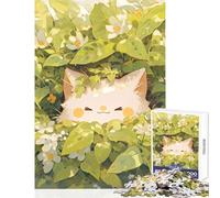 1000 Piece Jigsaw Cats Garden Retreat Jigsaw Puzzles for Adults Precision Cutting Wishlist with Santa Claus Brainteaser Family Games (50x75cm)