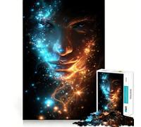 1000 Piece Jigsaw Celestial Face︰ Blue And Orange Sparkles Smooth Edge Play Creative Game Toy Cozy Time Play Birthday Fun Gift (38x26cm)