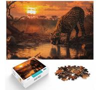 1000 Piece Jigsaw, Cheetah Oasis, 1000pcs (52x38cm) | For cold evenings at home: Adult jigsaw puzzle with 1000 pieces; for family downtime during the festive period.