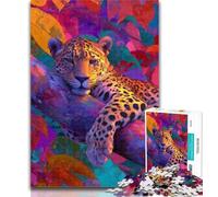1000 Piece Jigsaw Cheetah Oil Painting Jigsaw Puzzles for Adults,Artistic Wall Decor & Birthday Gift Idea for Friends, Home Office 50x75cm