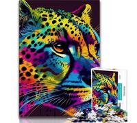 1000 Piece Jigsaw Cheetah Pop Art Animal 1000 Piece Jigsaw Puzzles for Teenagers Gifts,Wall Decoration Unique Birthday And Xmas Gifts Suitable for And 14 (50x75cm)