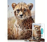 1000 Piece Jigsaw Cheetah Scowl Premium Cut Play Creative Brain Game Peace Fun Time Christmas Wall Art (38x26cm)