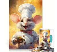 1000 Piece Jigsaw Chef Mouse Cooking Premium Cut Play Creative Brain Game Peace Fun Time Christmas Wall Art (50x75cm)