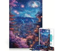 1000 Piece Jigsaw Cherry Blossoms And Fireworks - Smooth Edge Play Creative Game Toy Cozy Time Play Birthday Fun Gift (38x26cm)