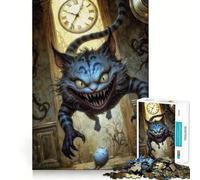 1000 Piece Jigsaw Cheshire Cat Dark Fantasy Premium Cut Play Creative Brain Game Peace Fun Time Christmas Wall Art (38x26cm)