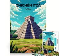 1000 Piece Jigsaw Chichen Itza Pyramid Premium Cut Play Creative Brain Game Peace Fun Time Christmas Wall Art (38x26cm)