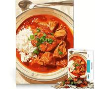 1000 Piece Jigsaw Chicken Stew with Rice And Spoon Premium Cut Play Creative Brain Game Peace Fun Time Christmas Wall Art (38x26cm)
