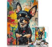 1000 Piece Jigsaw Chihuahua Dog Puzzles for Adults And Teenagers,Decompressing Intellectual Educational Toy Secret Santa Gifts 50x75cm