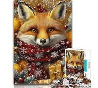 1000 Piece Jigsaw Christmas Fox Jigsaw Puzzles for Adults 1000,Educational Games Home Decoration Artists Collection, Fine Art 50x75cm