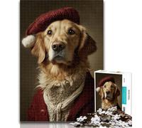 1000 Piece Jigsaw Christmas Golden Retriever 1000 Pieces Jigsaw Puzzle for Adults& Teens,Train Your Brain And Hands Gifts for Friends And Family 50x75cm