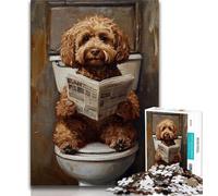 1000 Piece Jigsaw Cockapoo on The Toilet 1000 Piece Jigsaw Puzzles for Adults,Toys Educational Games Stress Relieving Great Gifts And Toys (26x38cm)