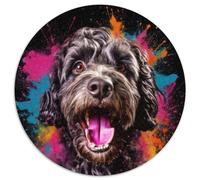 1000 Piece Jigsaw Cockapoo Round Puzzles 1000 Pieces for Adults DIY Decoration, Brain Challenge, for Adult, Family, 67.5x67.5cm