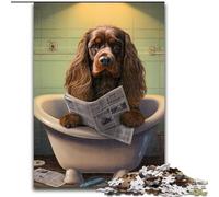 1000 Piece Jigsaw Cocker Spaniel Reading Newspaper cardboard Jigsaw Puzzles Perfect for Family Fun, Party Games, Birthday Party Favors size : 26x38cm