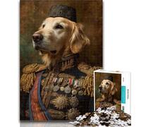 1000 Piece Jigsaw Colonel Golden Retriever Jigsaw Puzzles for Teenagers 1000 Piece,Family Game Stress Reliever Difficult Challenge Secret Santa Gifts 26x38cm