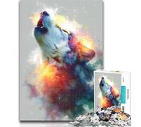 1000 Piece Jigsaw Color Wolf Puzzles for Adults Teens 1000 Pieces,Family Game Birthday Gifts.Challenge High Difficulty 26x38cm