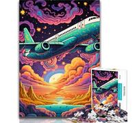 1000 Piece Jigsaw Colorful Airplane Puzzles 1000 Pieces for Teenagers,Stress Reliever Difficult Challenge Enhance Love between Couples 50x75cm