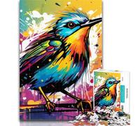 1000 Piece Jigsaw Colorful Art Bird 1000 Piece Jigsaw Puzzles for Adults & Teens,with Matching Poster And Trivia Sheet for Age 14 26x38cm