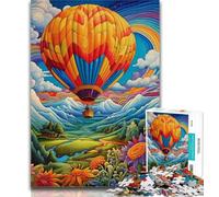 1000 Piece Jigsaw Colorful Art Hot Air Balloon Jigsaw Puzzles for Teenagers,Educational Games Home Decoration Deal As Gifts for The Whole Family 26x38cm