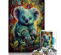 1000 Piece Jigsaw Colorful Art Koala 1000 Piece Jigsaw Puzzle for Adults And Teenagers,Unique Home Decor And Gifts for Age 14 (50x75cm)