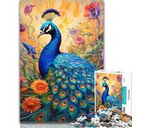 1000 Piece Jigsaw Colorful Art Peacock 1000 Piece Jigsaw Puzzles for Adults Gifts,gifts for Friends And Family for for Age 14 75x50cm
