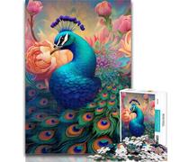 1000 Piece Jigsaw Colorful Art Peacock 1000 Piece Jigsaw Puzzles for Adults Gifts,gifts for Friends And Family for for Age 14 75x50cm
