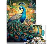 1000 Piece Jigsaw Colorful Art Peacock Jigsaw Puzzles for Teenagers 1000,Challenging Difficult with Fully Interlocking Randomly Shaped Pieces 26x38cm