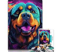 1000 Piece Jigsaw Colorful Art Rottweiler Jigsaw Puzzles for Teenagers,Educational Games Home Decoration Deal As Gifts for The Whole Family 75x50cm