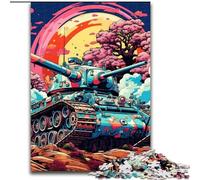 1000 Piece Jigsaw Colorful Art Tank 1000-Piece Jigsaw Puzzle for Birthdays, Christmas, Halloween, Thanksgiving, Easter 26x38cm