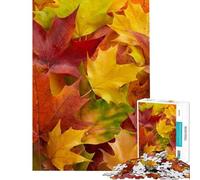 1000 Piece Jigsaw Colorful Autumn Leaves Fun at Home Activities, Precision Cutting Anti-Stress Toys Suitable for People Aged 14 And Above (50x75cm)