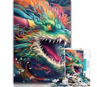 1000 Piece Jigsaw Colorful Chinese Dragon Adult Puzzles 1000 Pieces,Learning Educational Toys Family Games Enhance Love between Couples 75x50cm