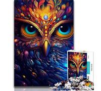 1000 Piece Jigsaw Colorful Cute Owl Jigsaw Puzzles 1000 Pieces for Adults Teens,Toys Educational Games Stress Relieving Artists Collection, Fine Art (50x75cm)