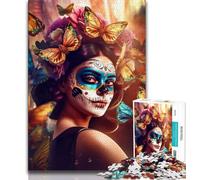1000 Piece Jigsaw Colorful Day of The Dead Jigsaw Puzzles 1000 Pieces for Adults Teens,for Age 14+ Impossible Game Best Gift for Adults And Teenagers (50x75cm)