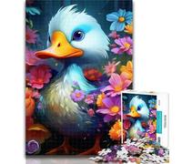 1000 Piece Jigsaw Colorful Duck Flowers 1000 Piece Jigsaw Puzzles for Adults & Teens,with Matching Poster And Trivia Sheet for Age 14 26x38cm