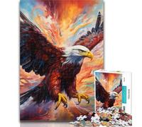 1000 Piece Jigsaw Colorful Eagle Jigsaw Puzzles for Teenagers 1000,Challenging Difficult with Fully Interlocking Randomly Shaped Pieces 75x50cm