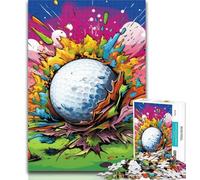 1000 Piece Jigsaw Colorful Golf Jigsaw Puzzles for Teenagers 1000,Challenging Difficult with Fully Interlocking Randomly Shaped Pieces 26x38cm