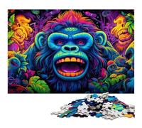 1000 Piece Jigsaw Colorful Gorillas cardboard Jigsaw Puzzles for Adults Adult Game Gift Family Interactive Game Brain Challenge Gift 26X38CM/10.23x14.96inch