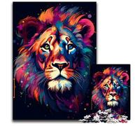 1000 Piece Jigsaw Colorful Lion Portrait 14 paper Jigsaw Puzzles for Adults Brain Teaser Game Interactive Family Game Suitable for Ages 14 1000 PCS(38x26cm)
