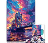 1000 Piece Jigsaw Colorful London Tower Bridge 1000 Pieces Jigsaw Puzzles for Adults And Teens,Educational Toys & Games for Adults And Teenagers 26x38cm