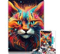 1000 Piece Jigsaw Colorful Lynx 1000 Piece Jigsaw Puzzles for Adults Gifts,gifts for Friends And Family for for Age 14 75x50cm