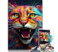 1000 Piece Jigsaw Colorful Lynx 1000 Piece Jigsaw Puzzles for Adults Gifts,gifts for Friends And Family for for Age 14 26x38cm